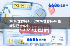 2026世界杯48（2026世界杯48强席位已定42）